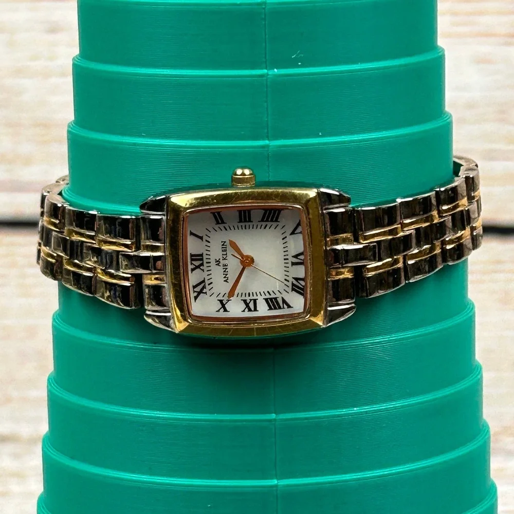 Anne‎ Klein Womens Two Tone Square Watch Roman Numeral Dial 10/8743 Y121E